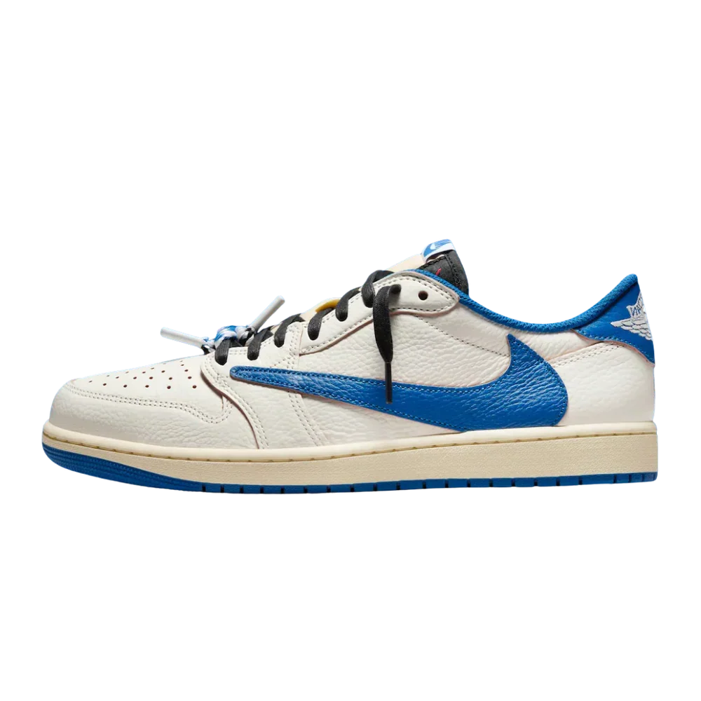 Air Jordan 1 Retro Low OG SP Fragment x Travis Scott Sail Military Blue