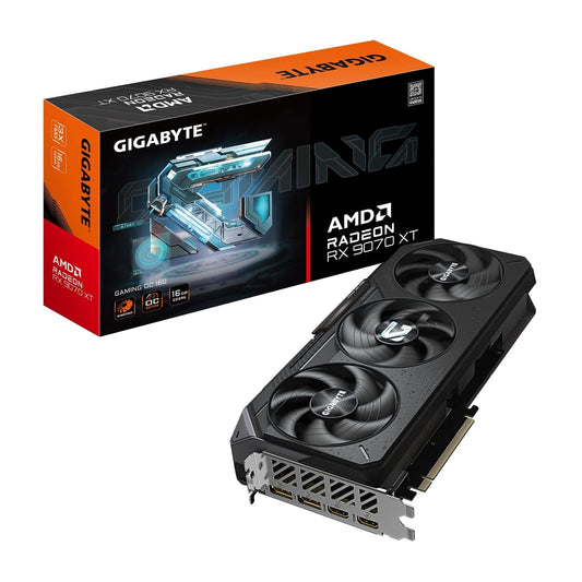 Gigabyte Radeon RX 9070 XT GAMING OC 16GB GDDR6 Graphics Card, Triple Fan, RGB, 2x DisplayPort, 2x HDMI